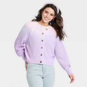 Universal Thread Women’s Ombre Button Down Purple Cardigan Sweater Small